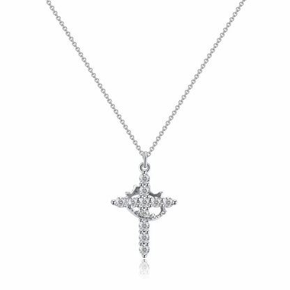 Crown Cross Pendant Necklace - Faith Jewelry Gift for Mother's Day