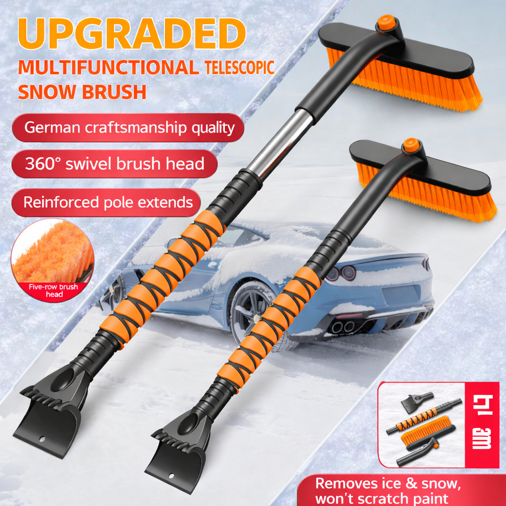 All-in-One Ice Scraper & Snow Brush for Car Windshield – Quick, Easy Snow Removal Tool