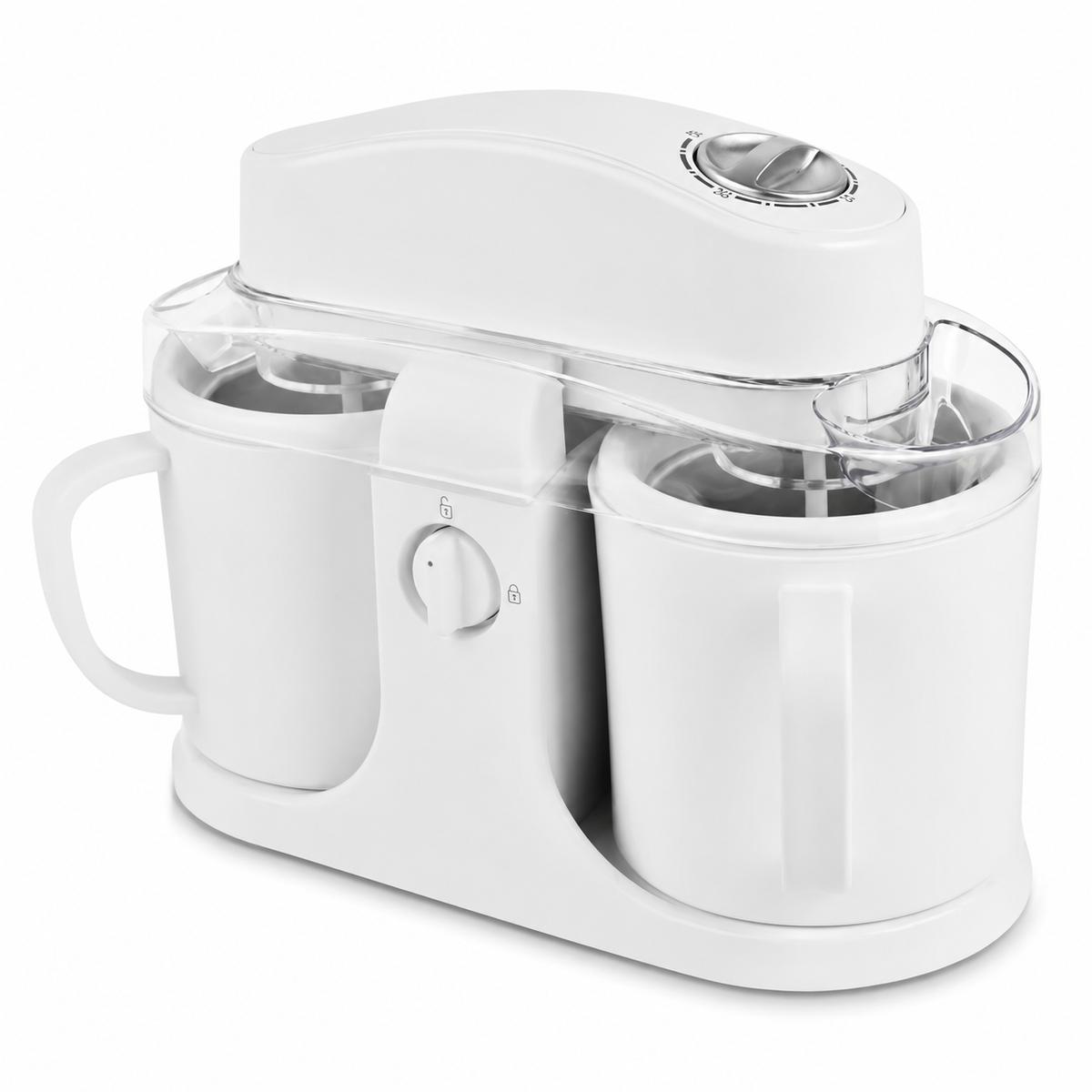 Countertop Dual-Bowl Ice Cream Maker for Homemade Frozen Desserts