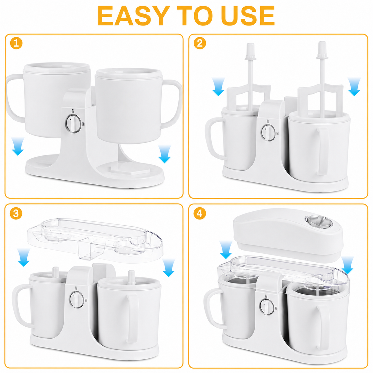 Countertop Dual-Bowl Ice Cream Maker for Homemade Frozen Desserts