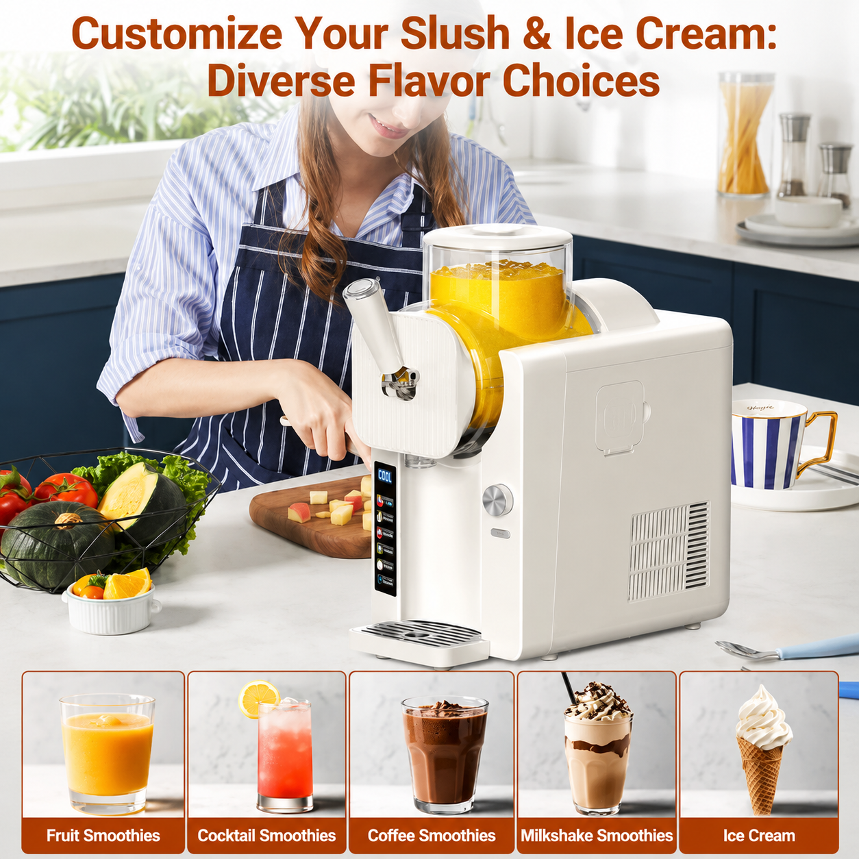 All-in-One Ice Cream Maker & Frozen Drink Slush Machine