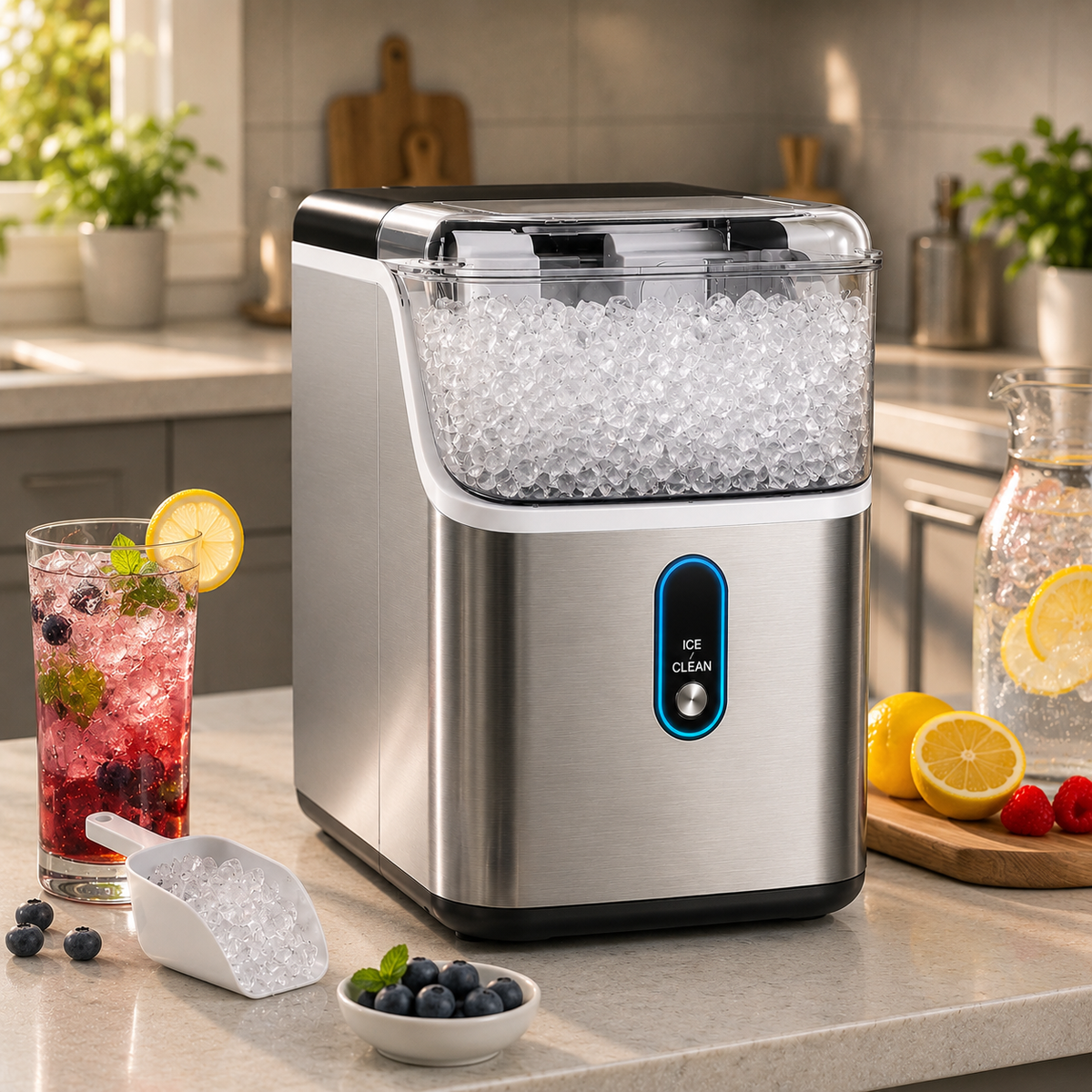 Compact Countertop Ice Maker - Fast Cooling Ice Machine