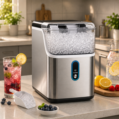 Compact Countertop Ice Maker - Fast Cooling Ice Machine