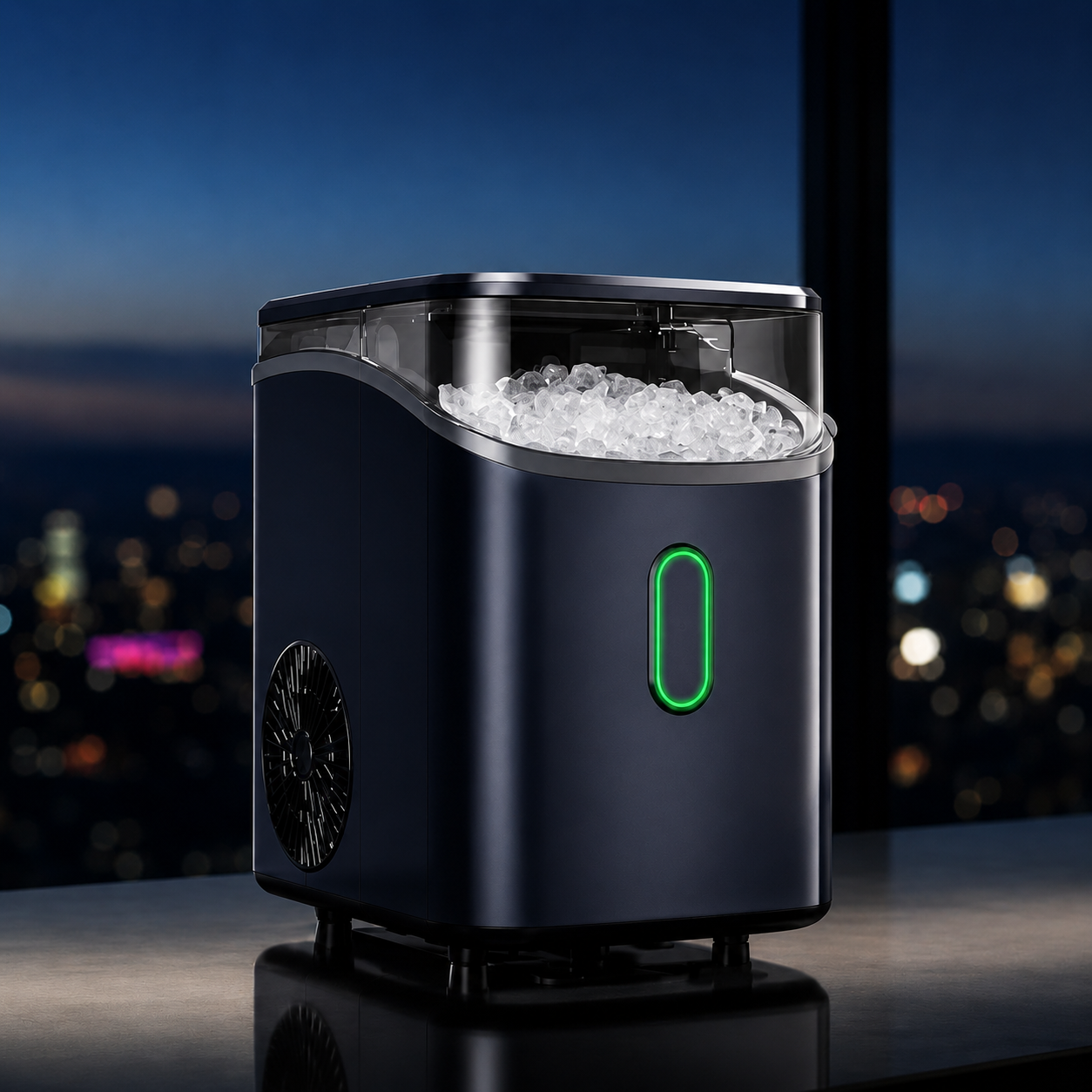 Countertop Nugget Ice Maker with Built-In Cooling System