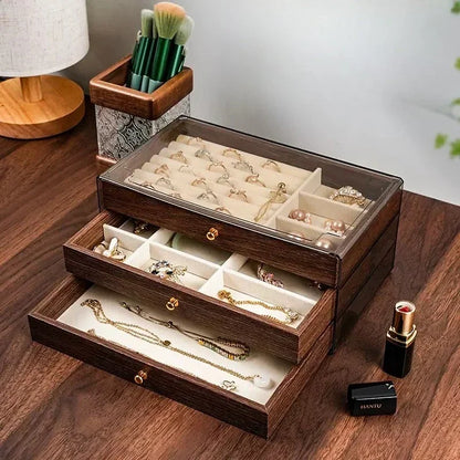 Elegant Jewelry Box Organizer – Perfect Mother’s Day Gift, Drawer Storage & Display Case