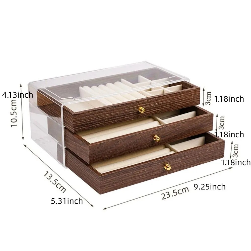 Elegant Jewelry Box Organizer – Perfect Mother’s Day Gift, Drawer Storage & Display Case