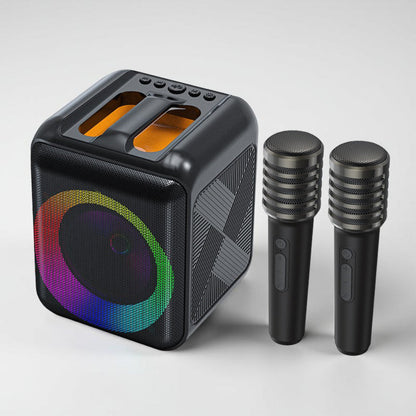 Bluetooth Karaoke Machine with Portable Speaker and Wireless Microphones