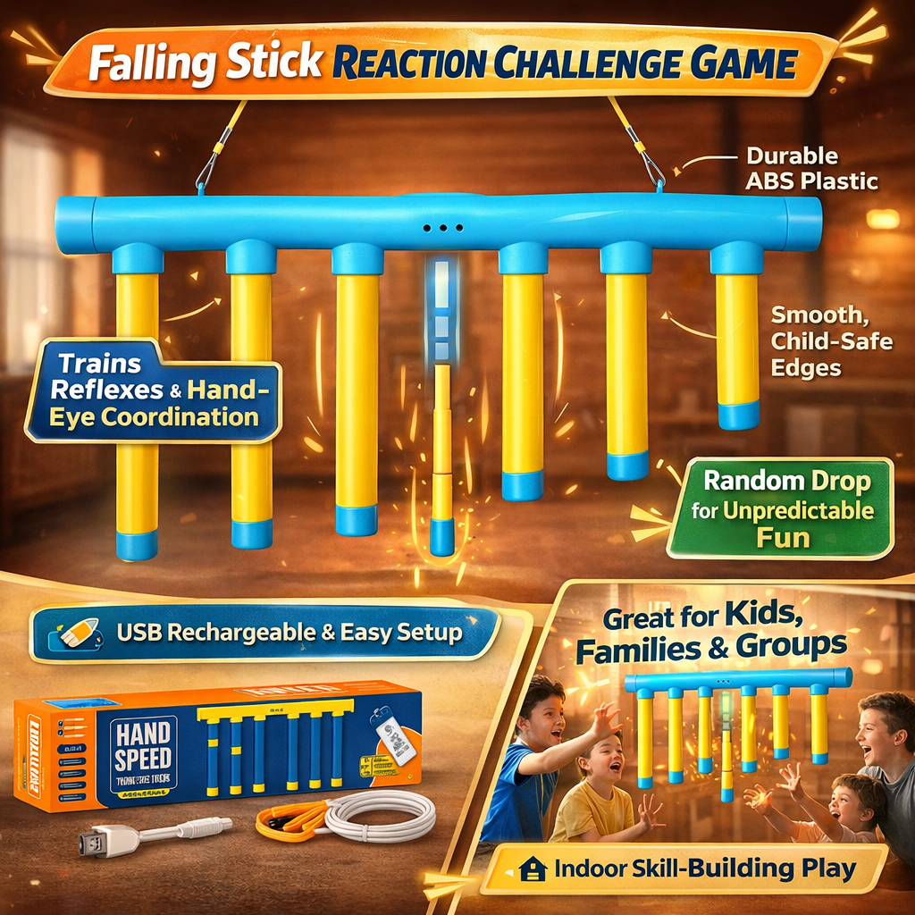 Falling Stick Reflex Challenge for Kids – Reaction Training Toy