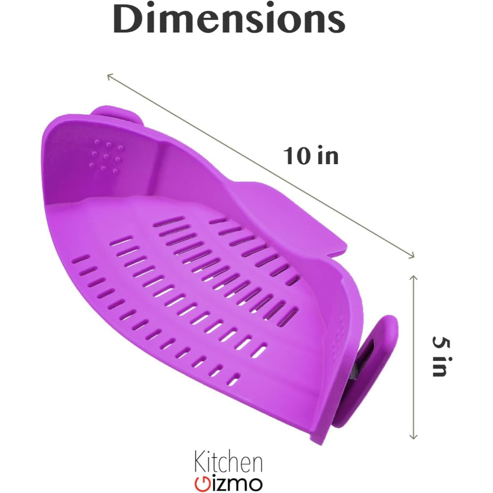Clip-On Silicone Kitchen Strainer Colander for Pasta – Easy Rinse & Drain