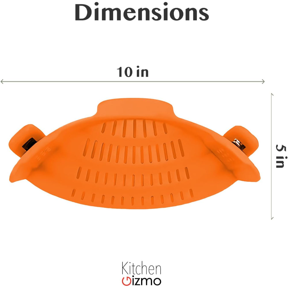 Clip-On Silicone Kitchen Strainer Colander for Pasta – Easy Rinse & Drain