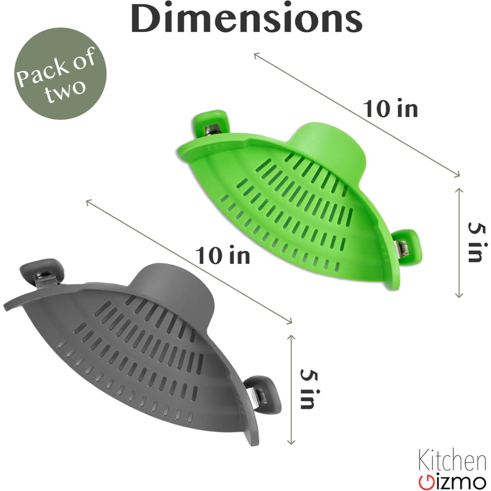 Clip-On Silicone Kitchen Strainer Colander for Pasta – Easy Rinse & Drain
