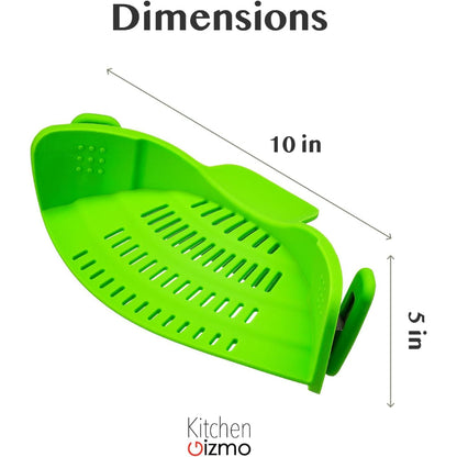 Clip-On Silicone Kitchen Strainer Colander for Pasta – Easy Rinse & Drain