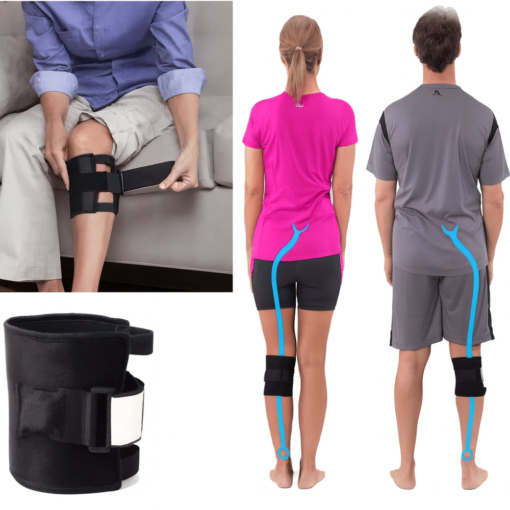 Adjustable Knee Brace with Compression Straps and Pad for Optimal Leg Support
