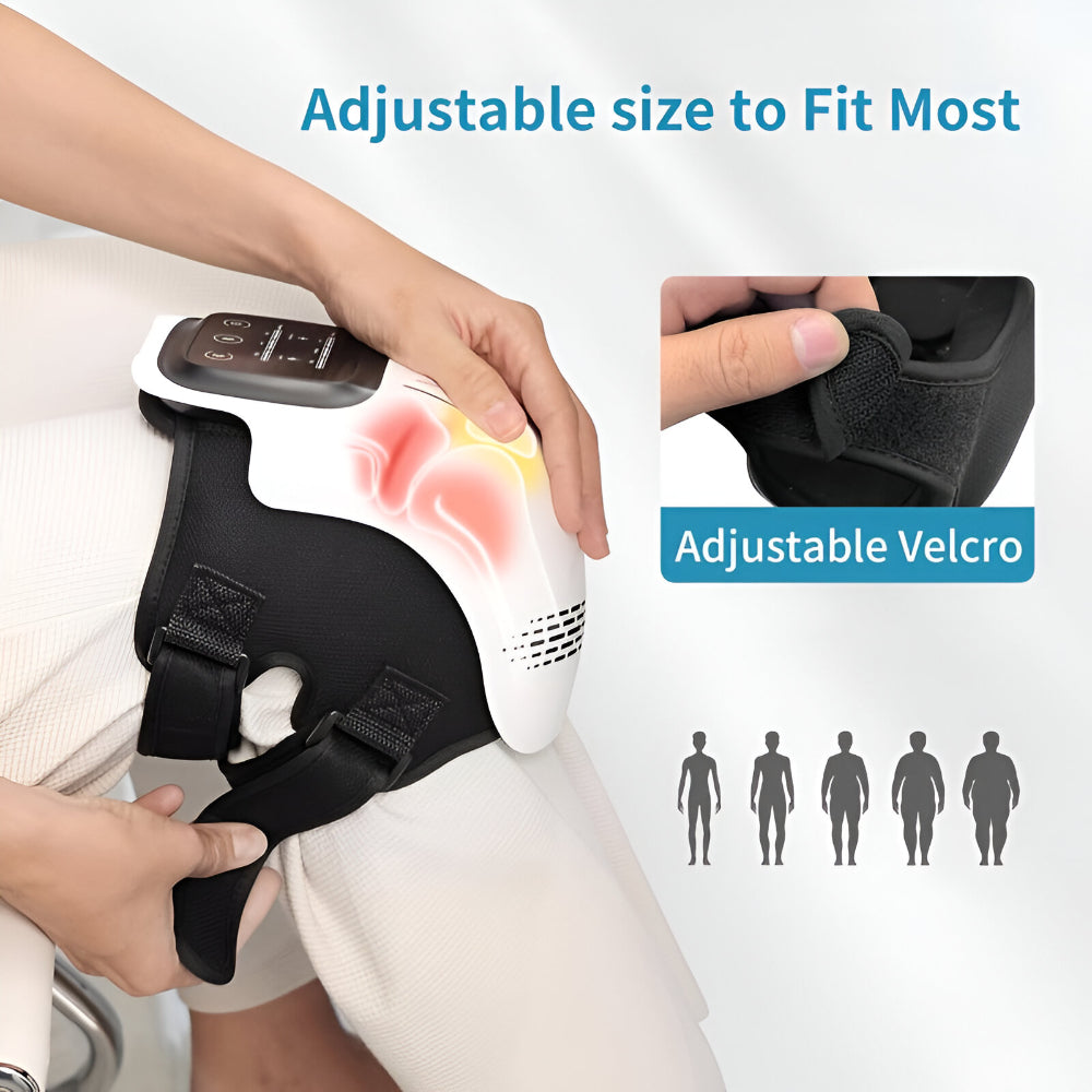Electric Heated Knee Massager with Adjustable Support and Compression