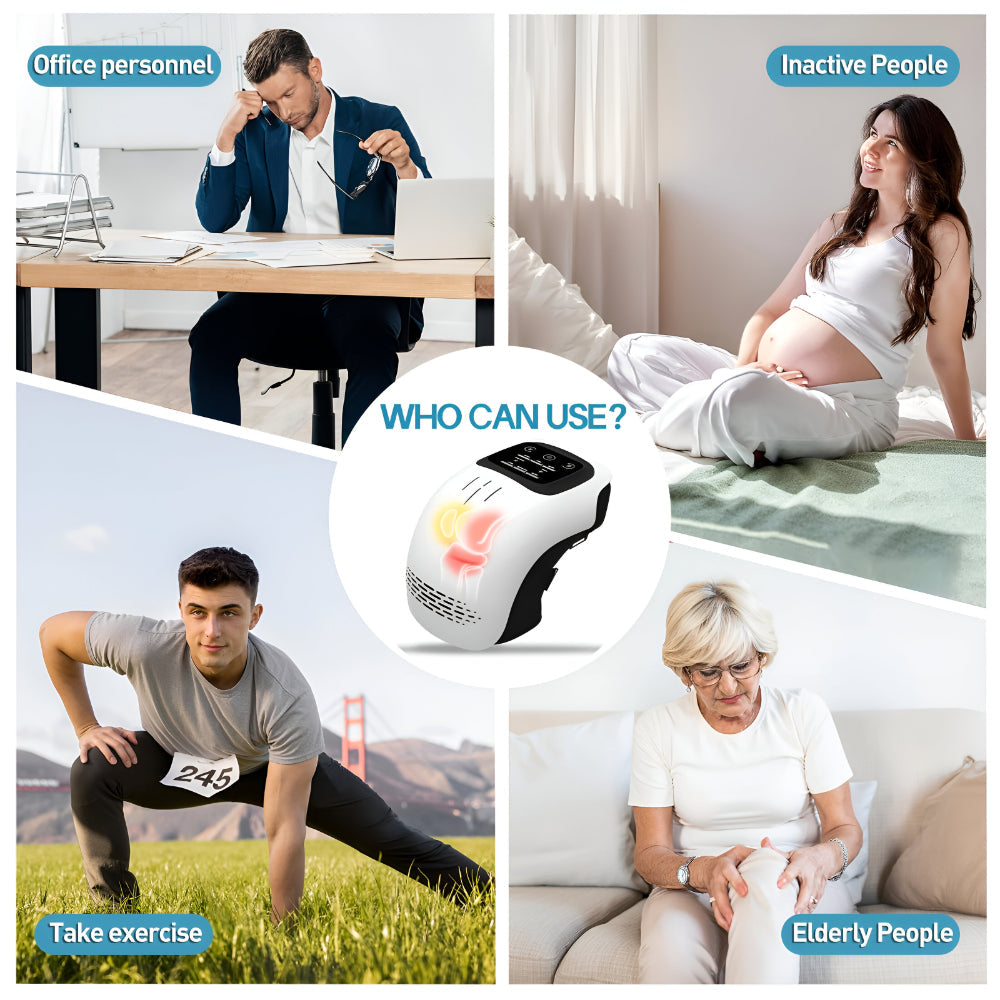 Electric Heated Knee Massager with Adjustable Support and Compression