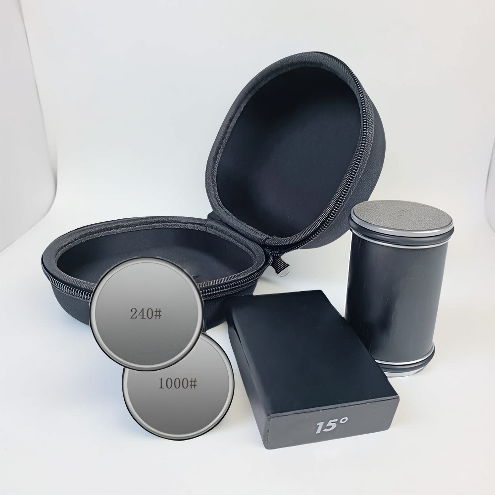 Dual-Angle Knife Sharpener with Rolling Wheel for a Razor-Sharp Steel Edge