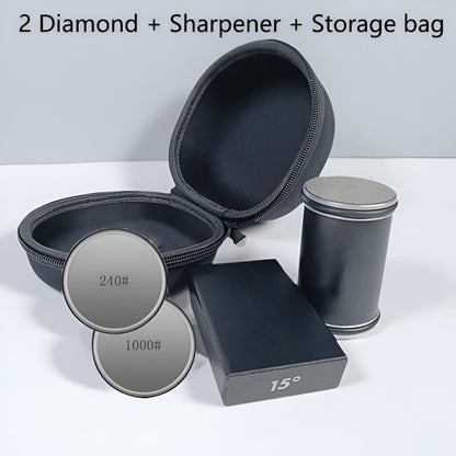 Dual-Angle Knife Sharpener with Rolling Wheel for a Razor-Sharp Steel Edge