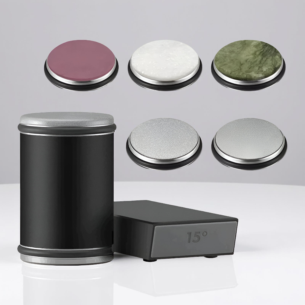 Dual-Angle Knife Sharpener with Rolling Wheel for a Razor-Sharp Steel Edge