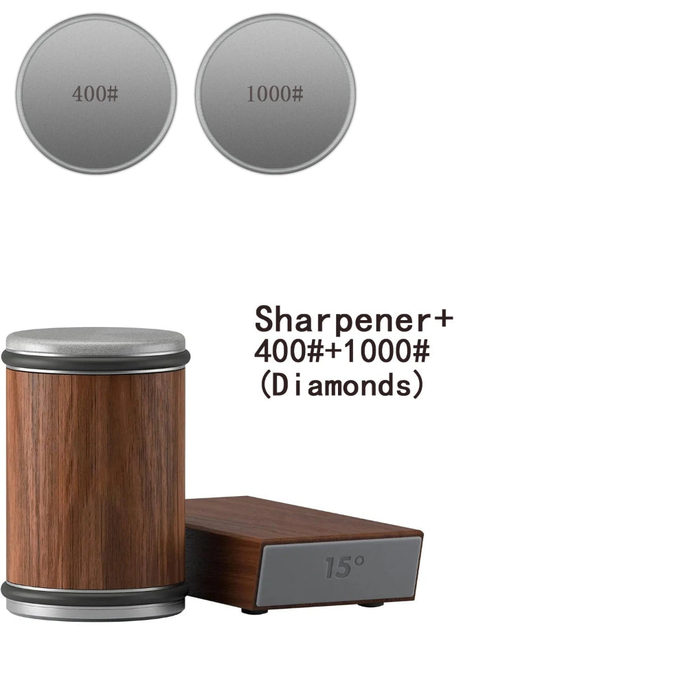 Dual-Angle Knife Sharpener with Rolling Wheel for a Razor-Sharp Steel Edge