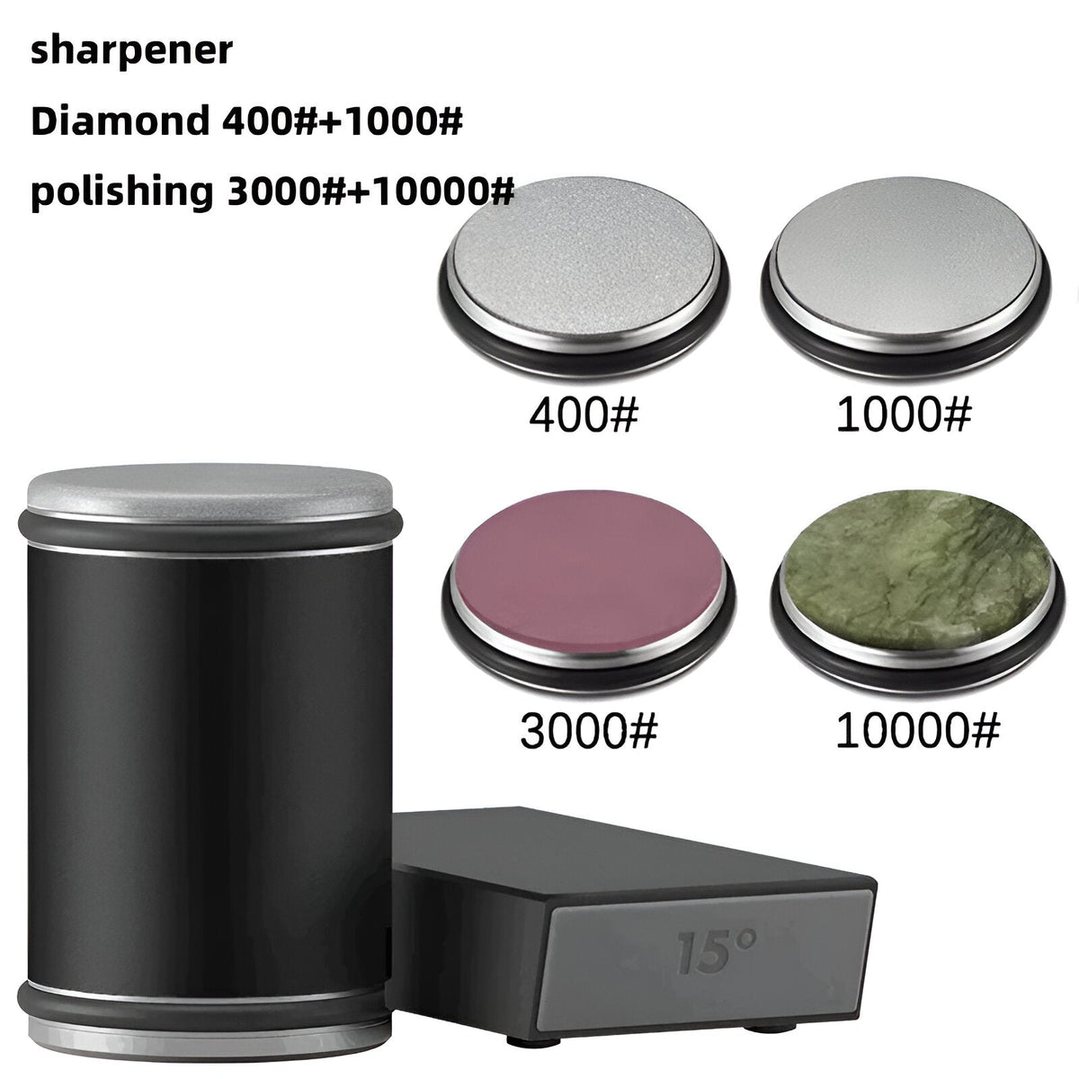 Dual-Angle Knife Sharpener with Rolling Wheel for a Razor-Sharp Steel Edge