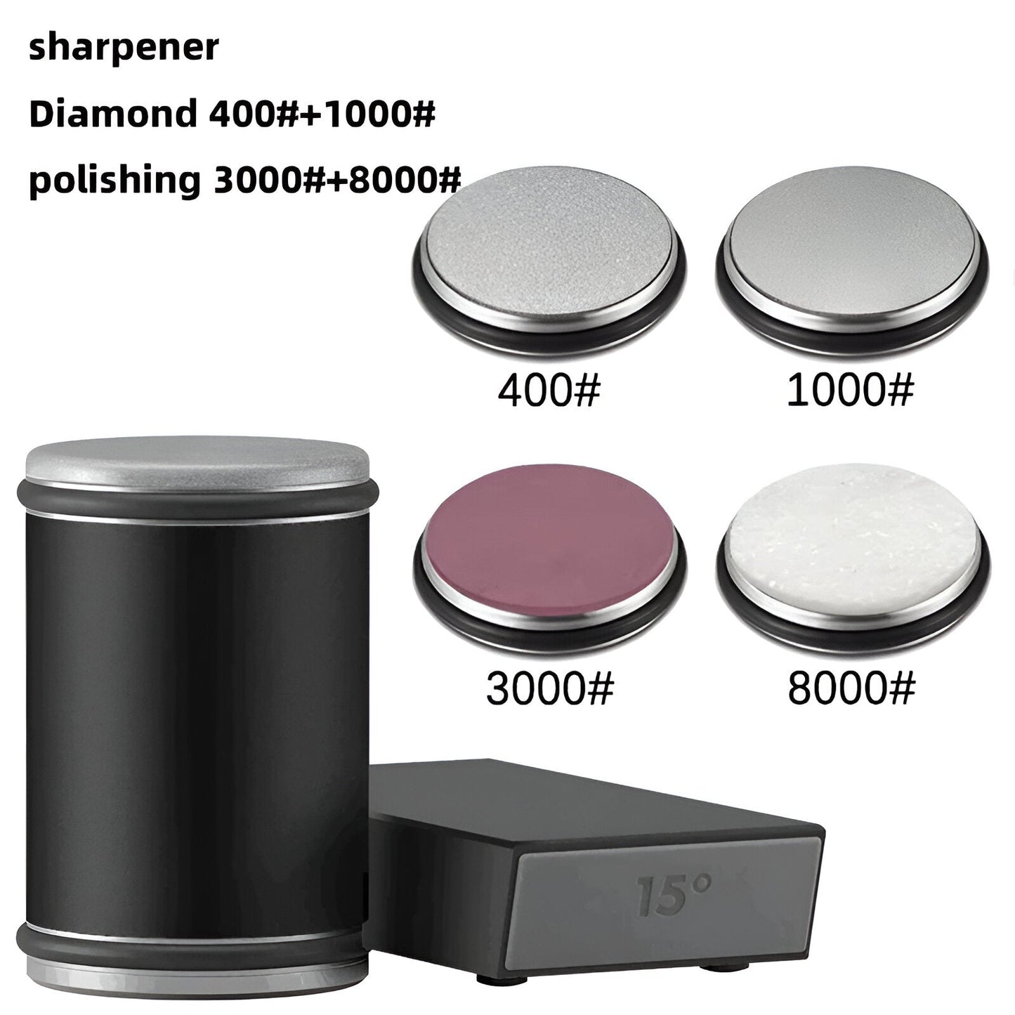 Dual-Angle Knife Sharpener with Rolling Wheel for a Razor-Sharp Steel Edge