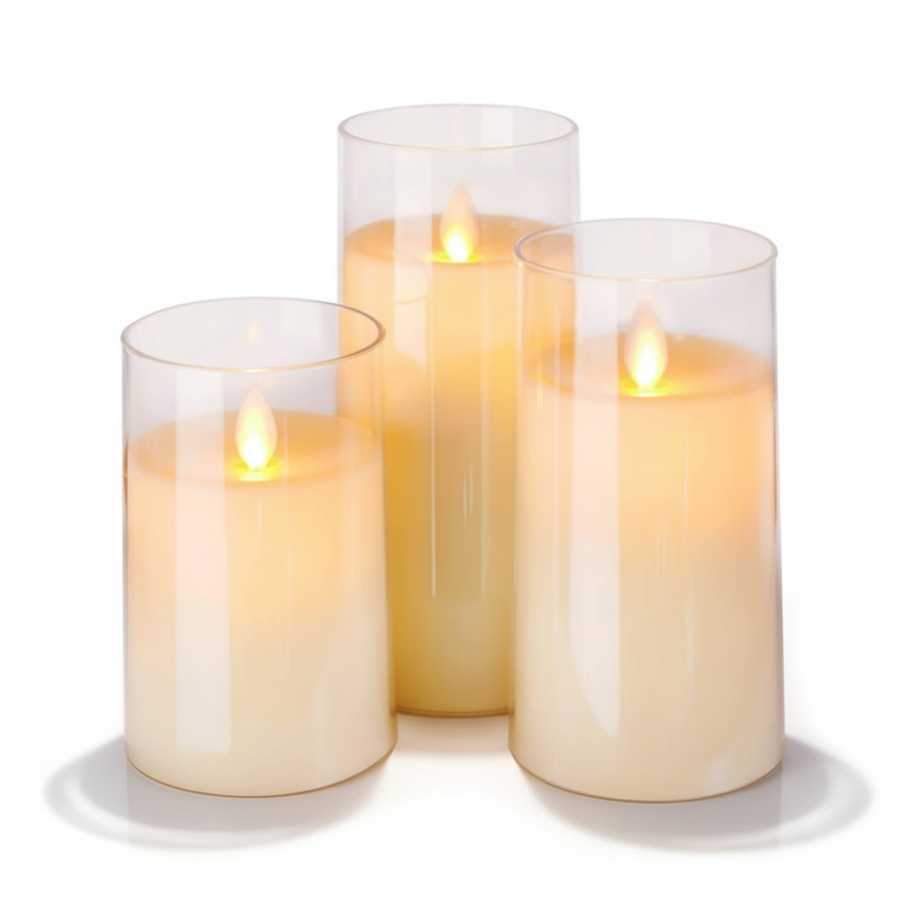 Flameless LED Candle Set with Remote – Warm White Decorative Candles for Ambient Lighting