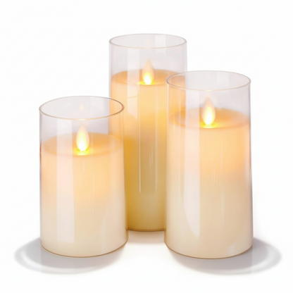 Flameless LED Candle Set with Remote – Warm White Decorative Candles for Ambient Lighting