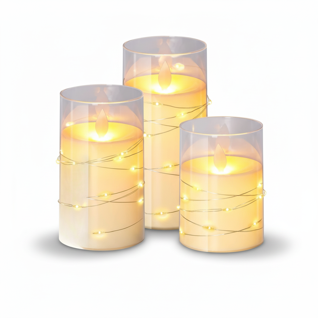 Flameless LED Candle Set with Remote – Warm White Decorative Candles for Ambient Lighting