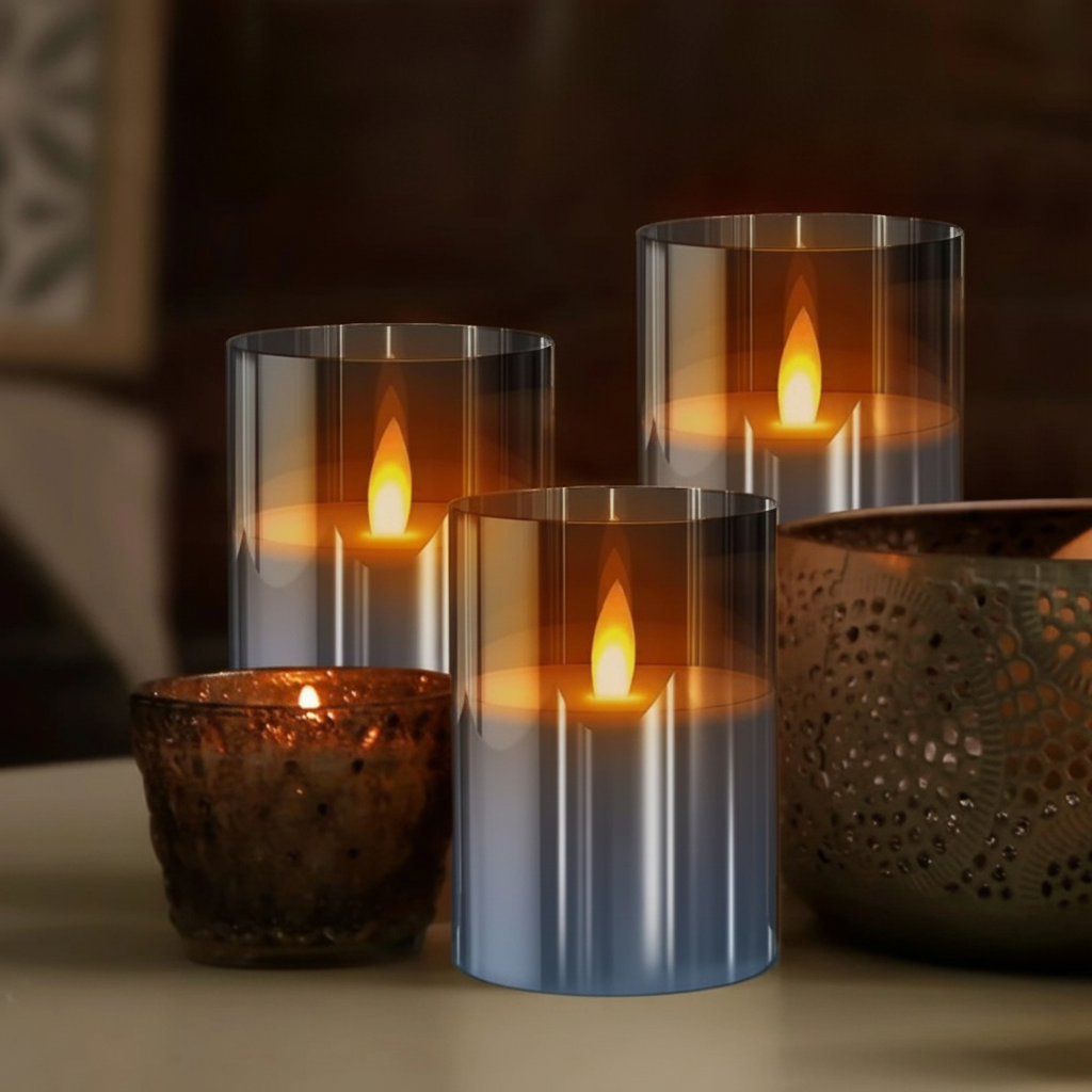Flameless LED Candle Set with Remote – Warm White Decorative Candles for Ambient Lighting