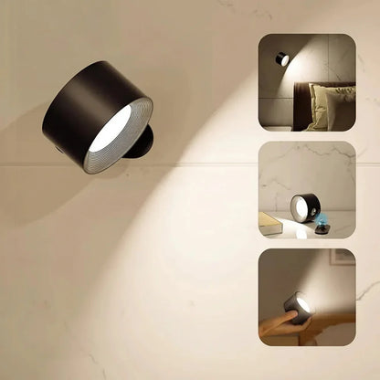 Cordless Wall Light with Rotating LED Night Lamp