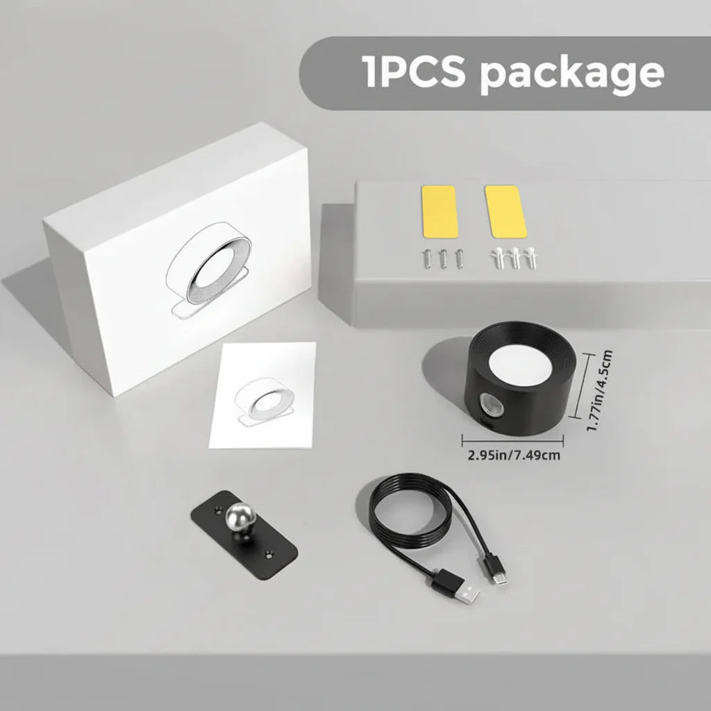 Cordless Wall Light with Rotating LED Night Lamp