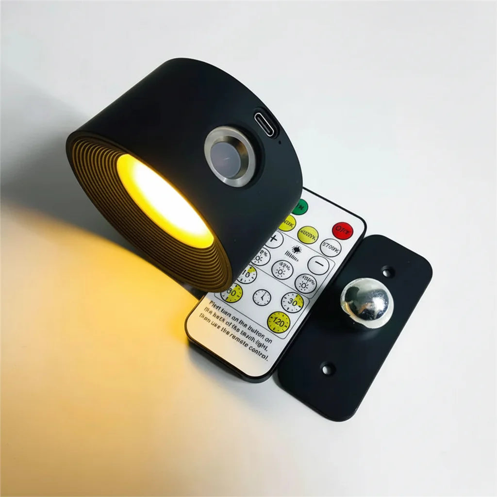 Cordless Wall Light with Rotating LED Night Lamp