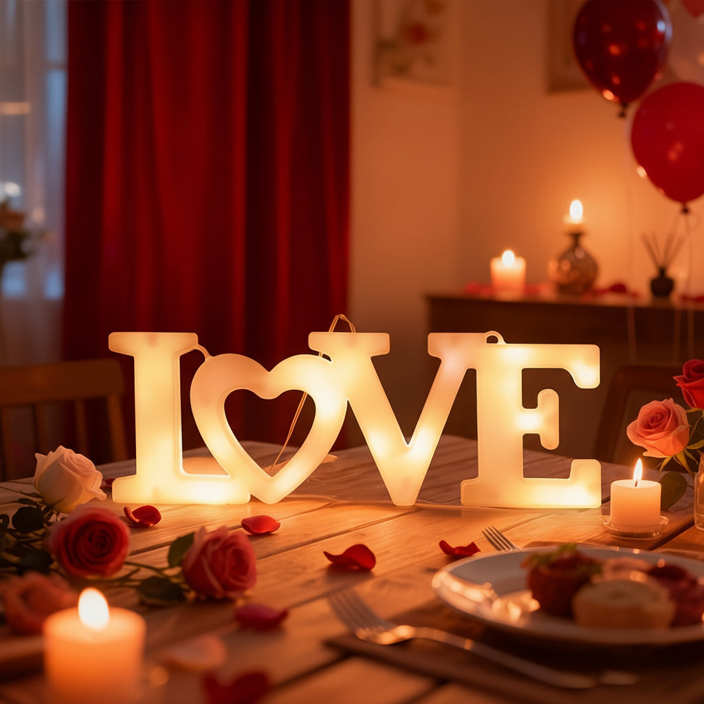 Heart-Shaped LED Night Light – Battery-Powered Wall Decor, Perfect Valentine’s Gift
