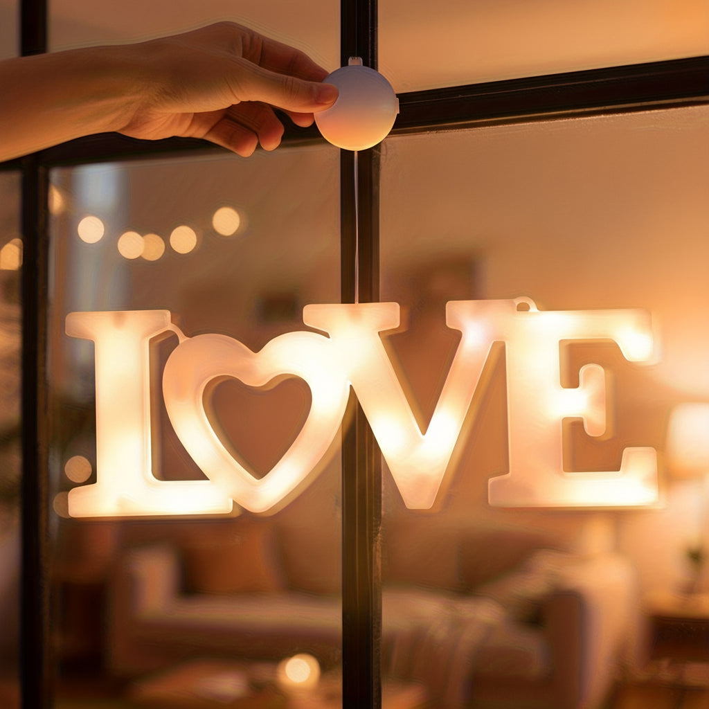 Heart-Shaped LED Night Light – Battery-Powered Wall Decor, Perfect Valentine’s Gift