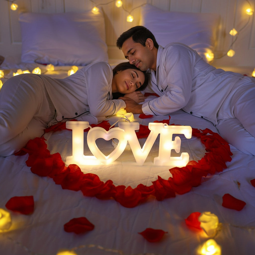 Heart-Shaped LED Night Light – Battery-Powered Wall Decor, Perfect Valentine’s Gift