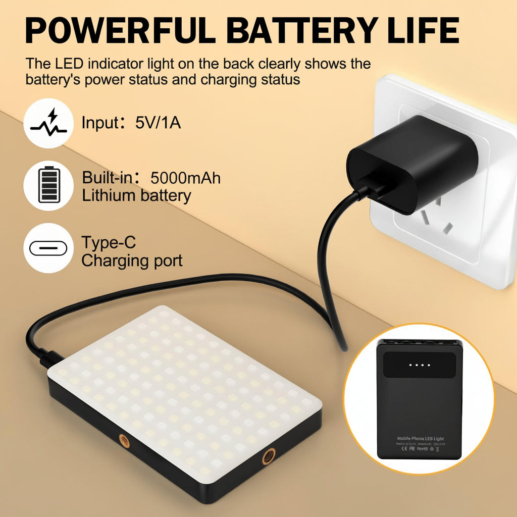 Clip-On Selfie LED Light for Phones – Adjustable Brightness & Modes