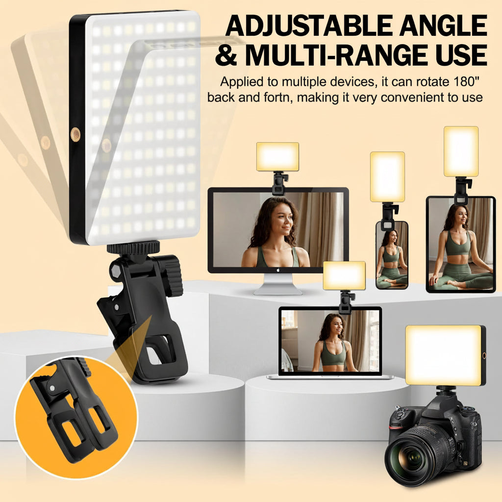 Clip-On Selfie LED Light for Phones – Adjustable Brightness & Modes
