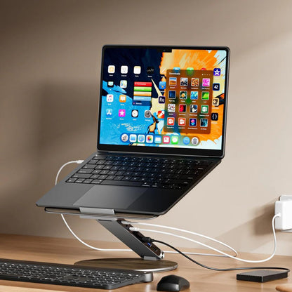 Adjustable Rotating USB-C Laptop Docking Station and Stand