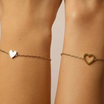 Adjustable Heart Chain Bracelet – Matching Couple Jewelry