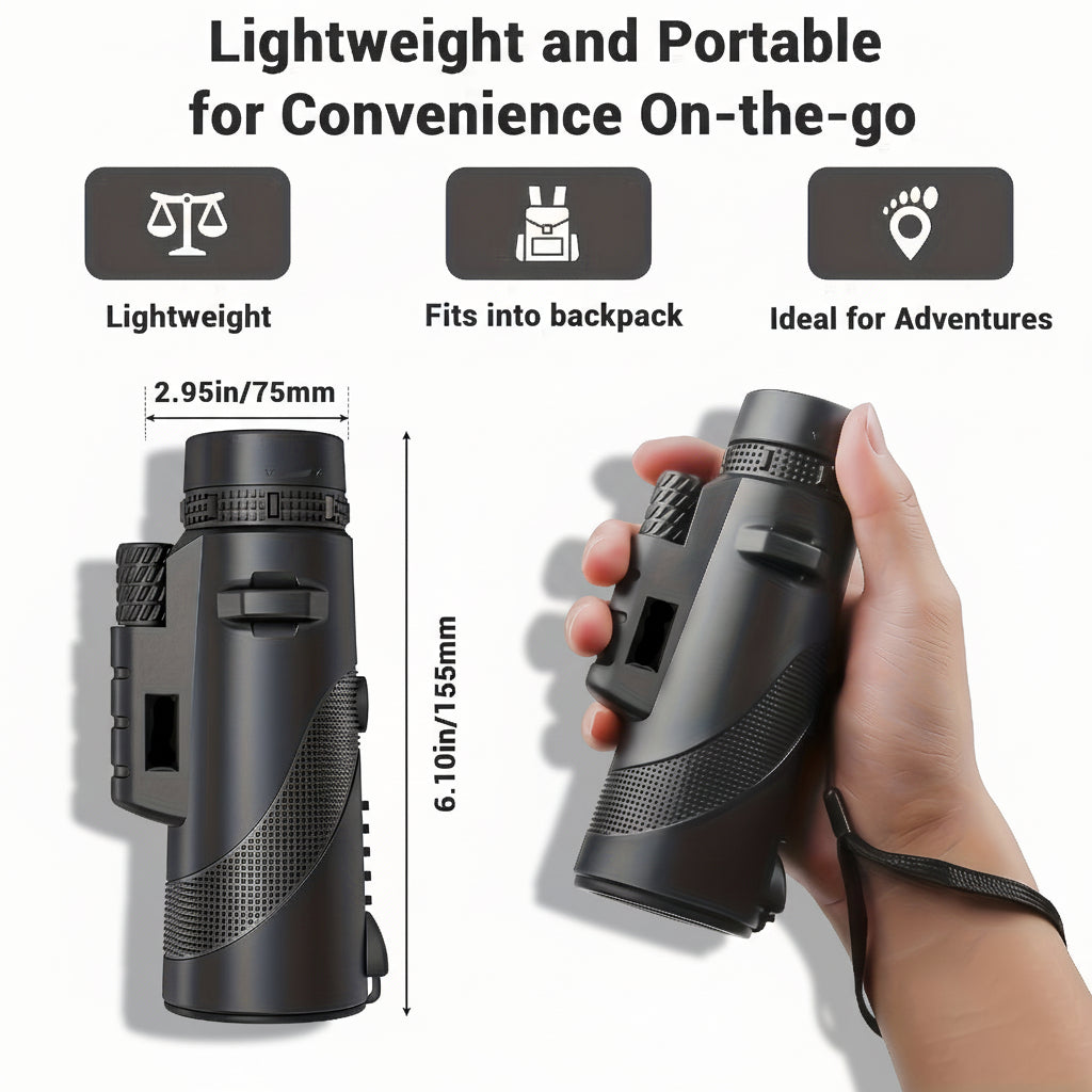 HD Monocular Telescope Phone Adapter for Outdoor Viewing – Turn Your Smartphone into a Powerful Scope