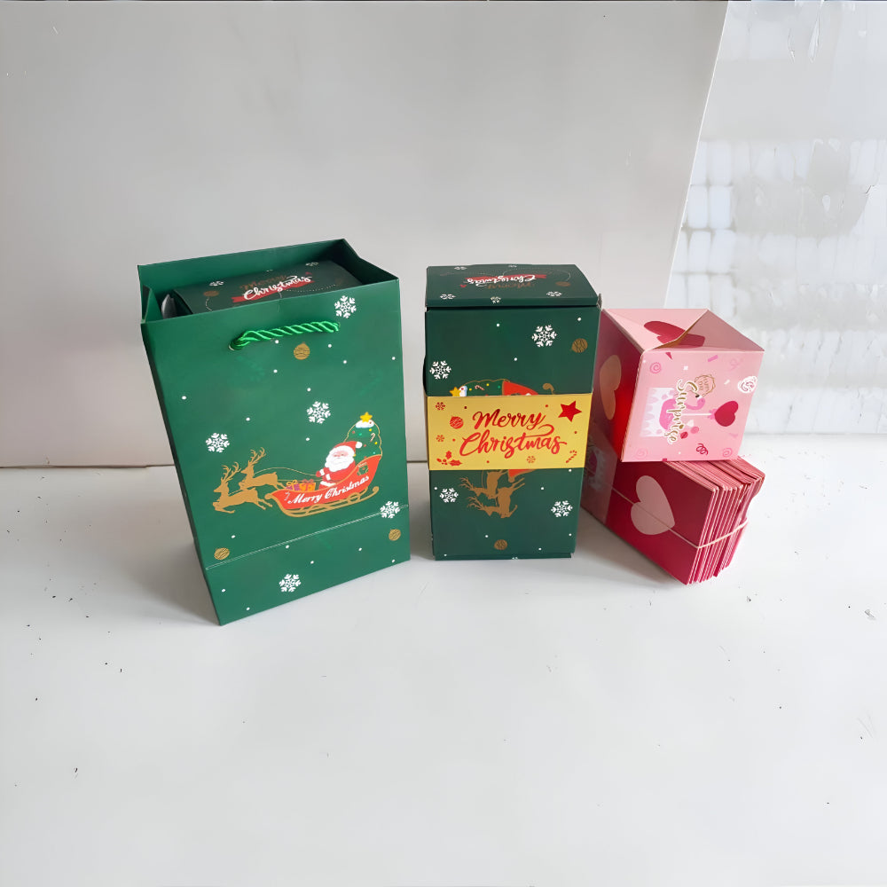 Celebration Gift Box: Pop-Up Surprise Card Set with Message Holder