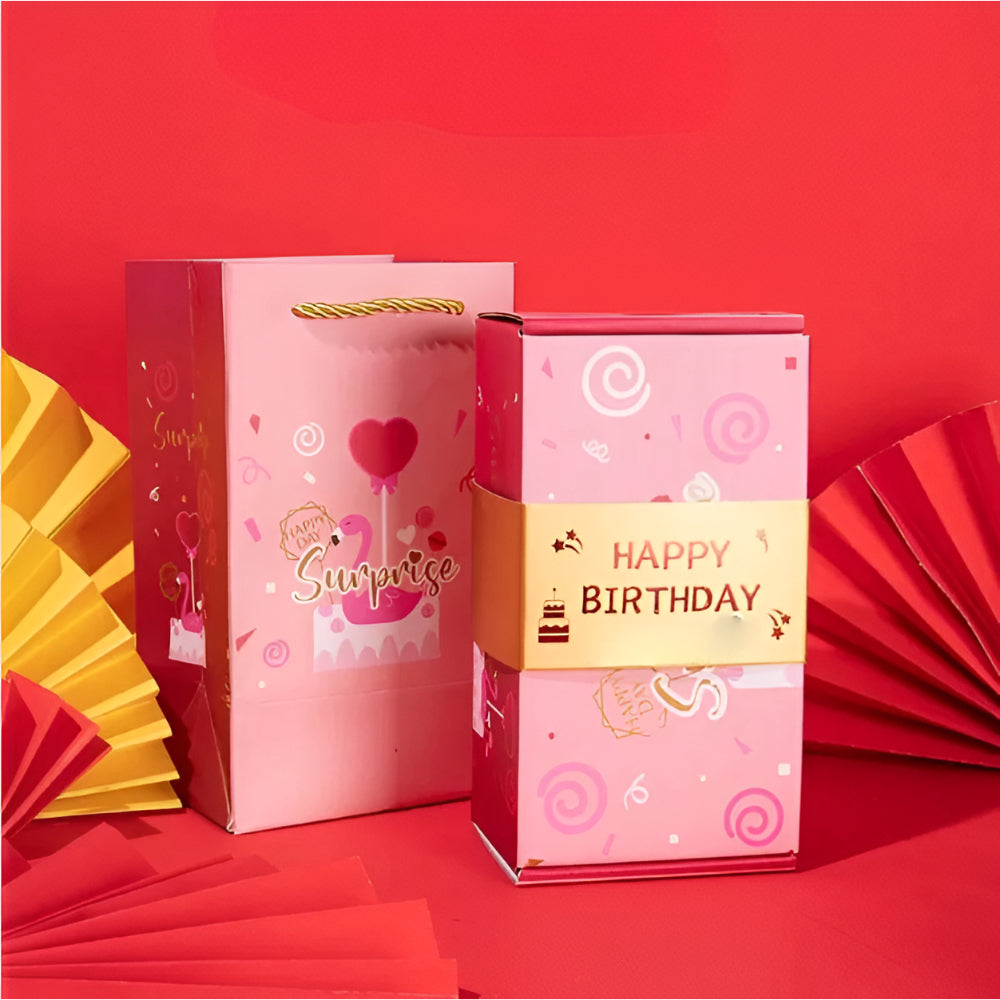 Celebration Gift Box: Pop-Up Surprise Card Set with Message Holder