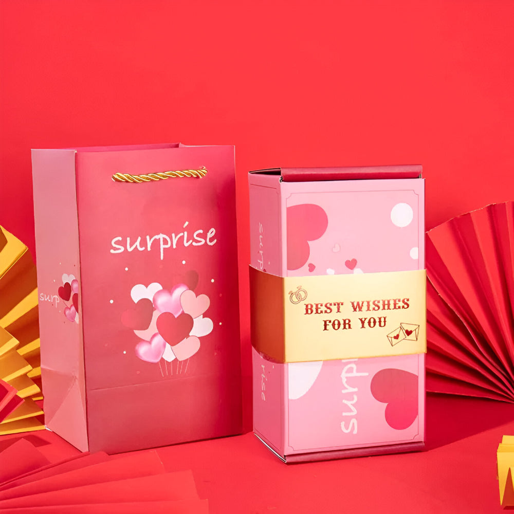 Celebration Gift Box: Pop-Up Surprise Card Set with Message Holder