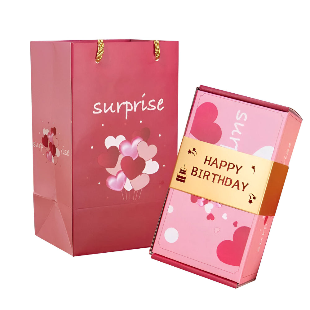 Celebration Gift Box: Pop-Up Surprise Card Set with Message Holder
