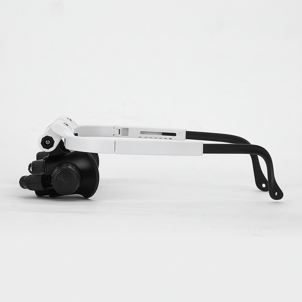 Hands-Free LED Light Magnifier Headset with Adjustable Headband and Lens