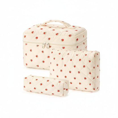 Floral Cotton Makeup Bag - Travel Cosmetic Case, Perfect Mother's Day Gift
