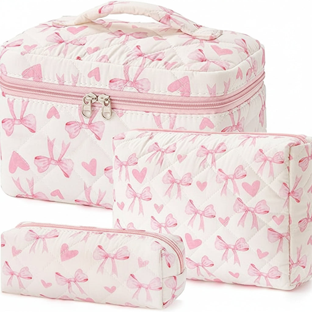 Floral Cotton Makeup Bag - Travel Cosmetic Case, Perfect Mother's Day Gift