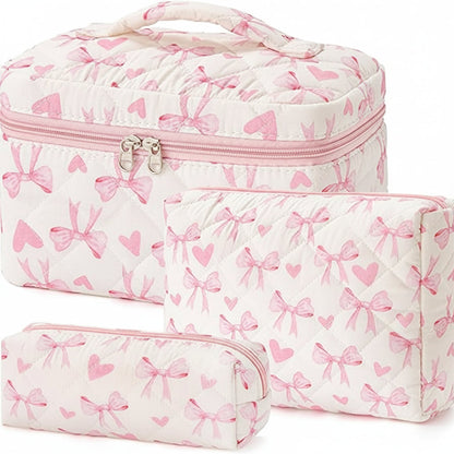 Floral Cotton Makeup Bag - Travel Cosmetic Case, Perfect Mother's Day Gift