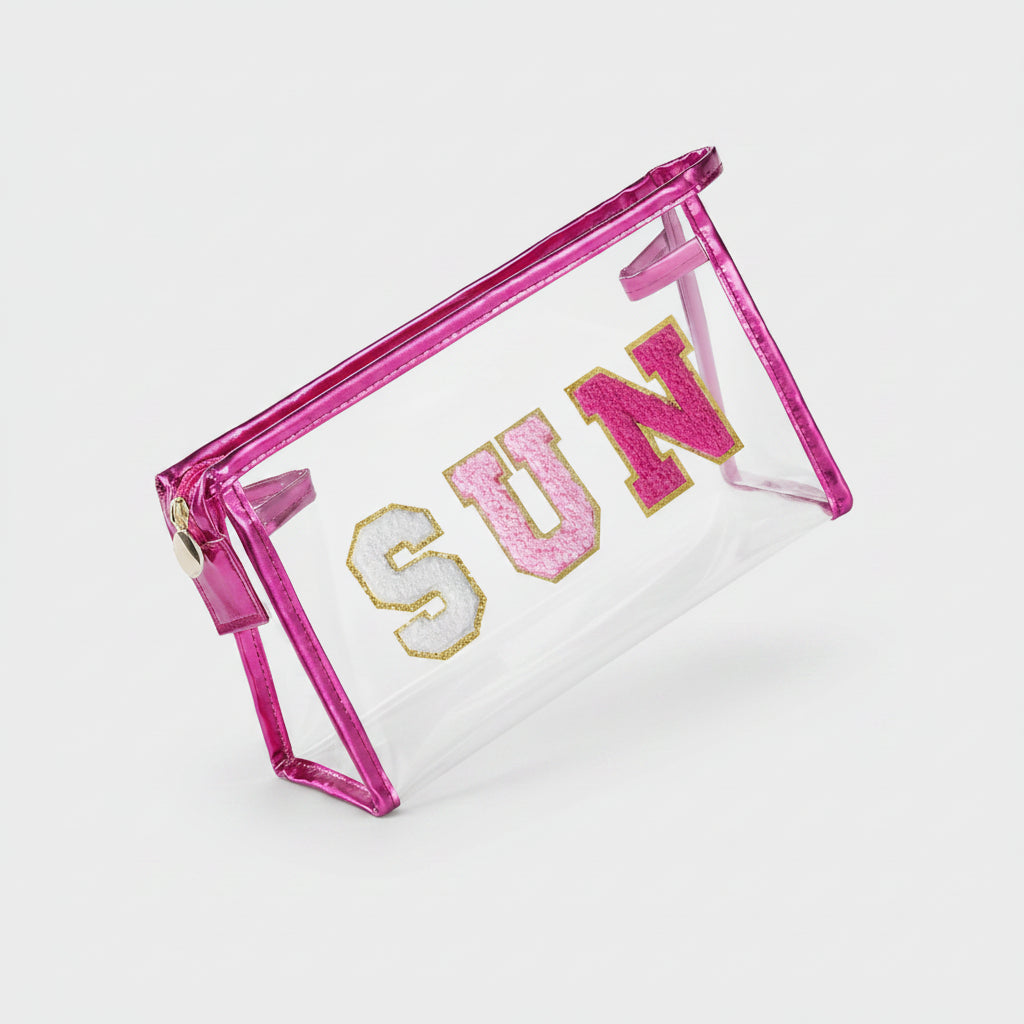 Clear Travel Makeup Bag - Transparent Cosmetic Pouch for Beach Trips, Ideal Mother's Day Gift
