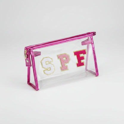 Clear Travel Makeup Bag - Transparent Cosmetic Pouch for Beach Trips, Ideal Mother's Day Gift